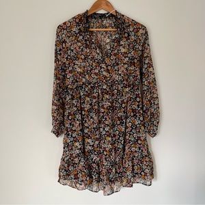 Zara Multicolor Floral Print Dress - XS